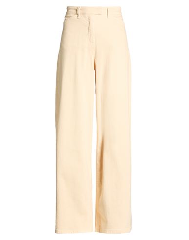 Niū Woman Jeans Beige Size L Cotton, Elastane In Neutral