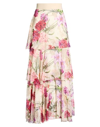 Anna Sirico Couture Woman Maxi Skirt Beige Size 12 Polyester In Multi