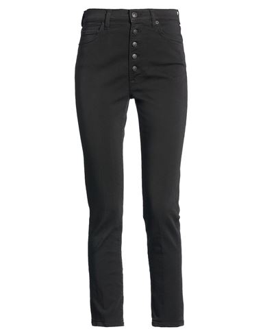 People (+)  Woman Pants Black Size 26 Cotton, Elastomultiester, Elastane