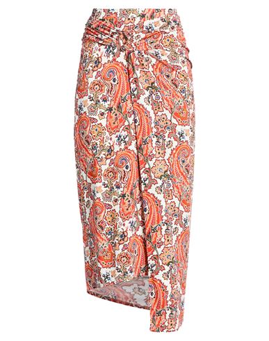 Rabanne Woman Midi Skirt Red Size 12 Viscose, Elastane In Multi