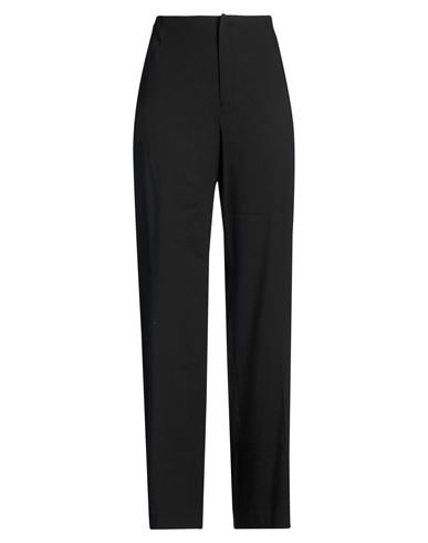 Frame High Rise Wide Leg Trouser Woman Pants Black Size 10 Organic Linen, Viscose, Elastane