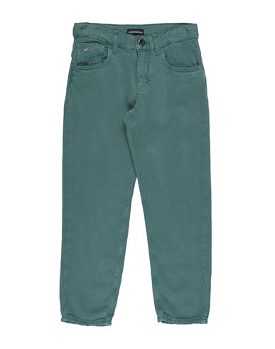 Emporio Armani Babies'  Toddler Boy Jeans Deep Teal Size 4 Lyocell, Linen In Green