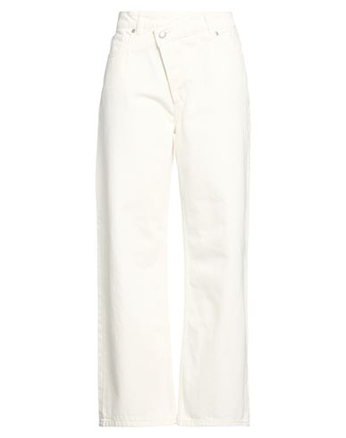 Hugo Boss Hugo Woman Jeans Ivory Size 31w-32l Cotton, Recycled Cotton In White