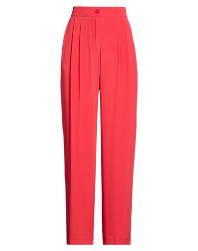 Semicouture Woman Pants Red Size 8 Acetate, Silk