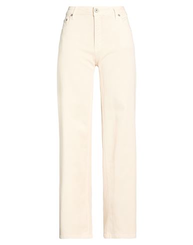 Please Woman Jeans Cream Size M Lyocell, Cotton, Elastane In White