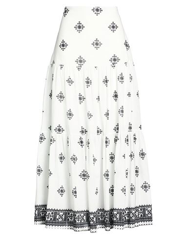 Il The' Delle 5 Woman Maxi Skirt White Size 4 Cotton