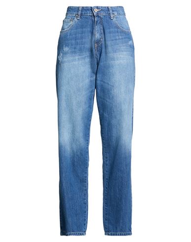 Please Woman Jeans Blue Size L Cotton