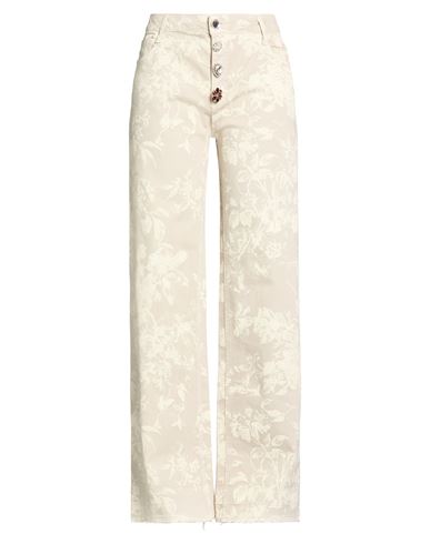 Please Woman Jeans Light Grey Size L Cotton, Elastane In Gray