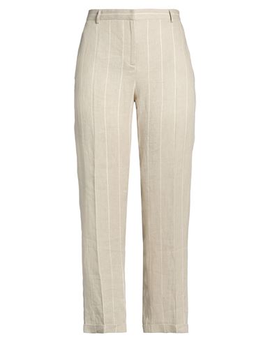 Antonelli Woman Pants Beige Size 14 Linen, Cupro, Metallic Polyester In Sand