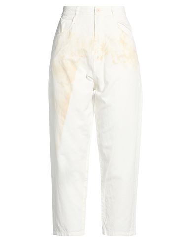 Nostrasantissima Woman Pants White Size 6 Linen, Cotton, Elastane