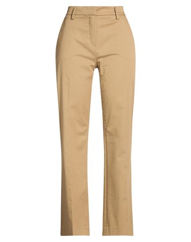 Room 52 Woman Pants Camel Size 10 Cotton, Elastane In Sand