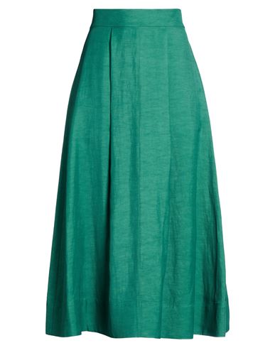 P.a.r.o.s.h P. A.r. O.s. H. Woman Midi Skirt Emerald Green Size S Viscose, Linen