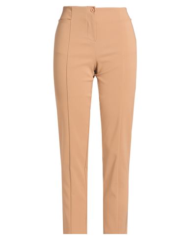 Rinascimento Woman Pants Camel Size L Polyester, Elastane In Sand