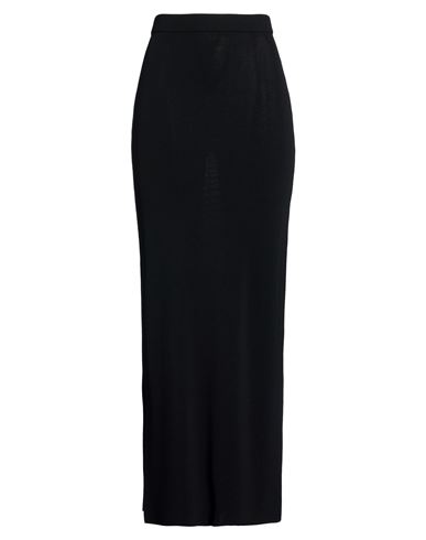 Isabel Benenato Woman Maxi Skirt Black Size 8 Viscose, Polyester