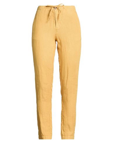 40weft Woman Pants Mustard Size 4 Linen In Yellow