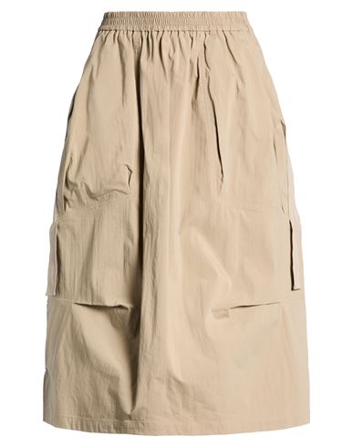 Goa Goa Woman Midi Skirt Khaki Size M Cotton, Polyamide, Elastane In Sand