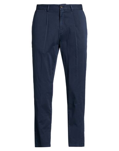 Devore Incipit Man Pants Navy Size 38 Cotton, Cashmere, Silk, Elastane In Blue