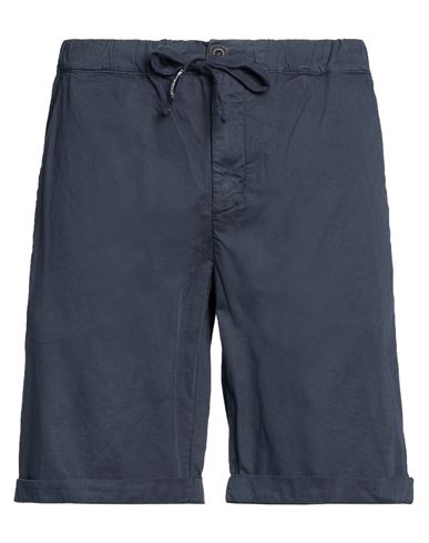 Clark Man Shorts & Bermuda Shorts Navy Size 38 Cotton, Linen, Elastane In Blue