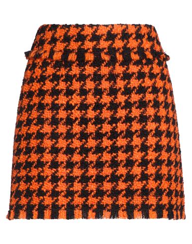 Dolce & Gabbana Woman Mini Skirt Orange Size 2 Wool, Polyamide