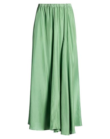 Pomandère Woman Maxi Skirt Green Size 8 Silk