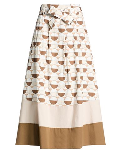 The Abito Milano Woman Midi Skirt Chocolate Brown Size 6 Cotton, Elastane