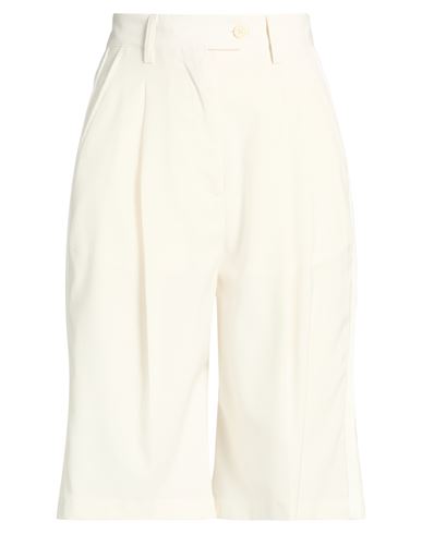 Marsēm Woman Shorts & Bermuda Shorts Cream Size 10 Polyester, Viscose, Elastane In White