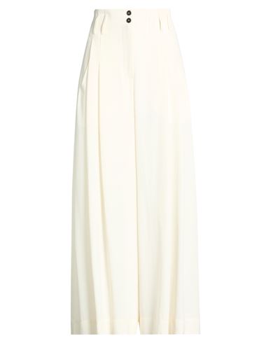 Isabel Benenato Woman Pants Ivory Size 6 Virgin Wool, Viscose In White