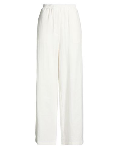 Marsēm Woman Pants White Size 10 Linen, Cotton