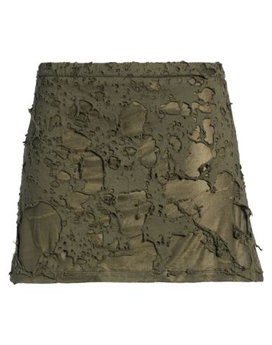 Diesel Woman Mini Skirt Military Green Size L Cotton, Polyester, Elastane