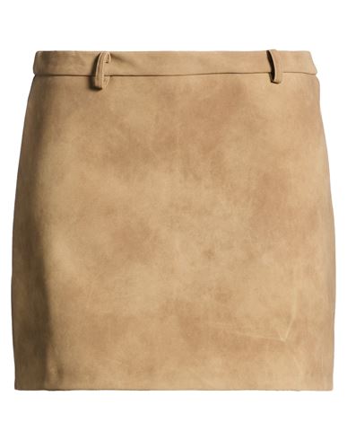 Haveone Woman Mini Skirt Camel Size S Polyester In Sand