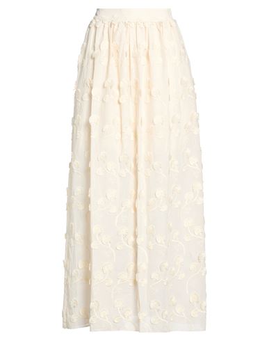 Jijil Woman Maxi Skirt Cream Size 8 Cotton In White