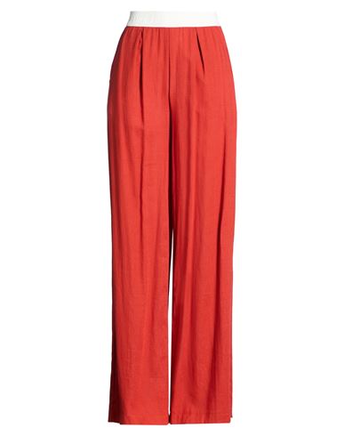 J·b4 Just Before Woman Pants Brick Size S Linen, Viscose In Red