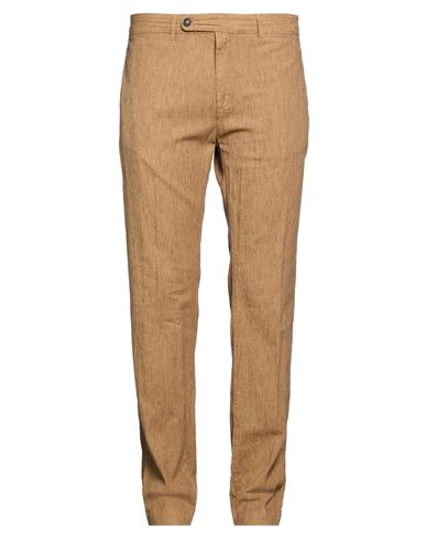 Massimo Alba Man Pants Camel Size 40 Cotton, Linen, Elastane In Sand