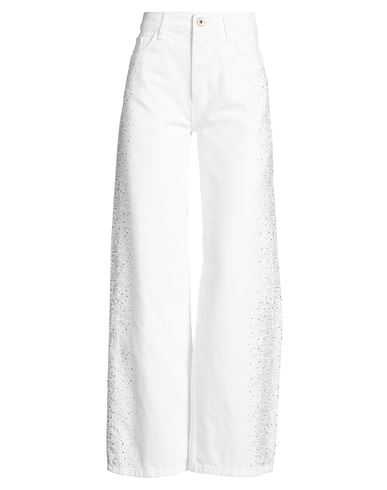 Please Woman Jeans White Size L Cotton