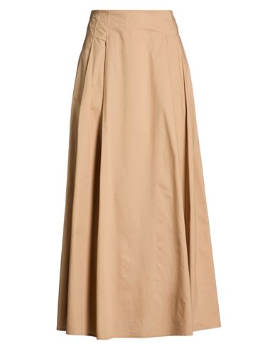 Kaos Jeans Woman Maxi Skirt Camel Size 8 Cotton In Brown