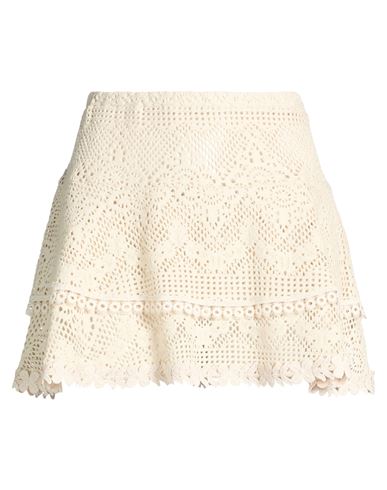 Soallure Woman Mini Skirt Sand Size M Cotton, Polyamide