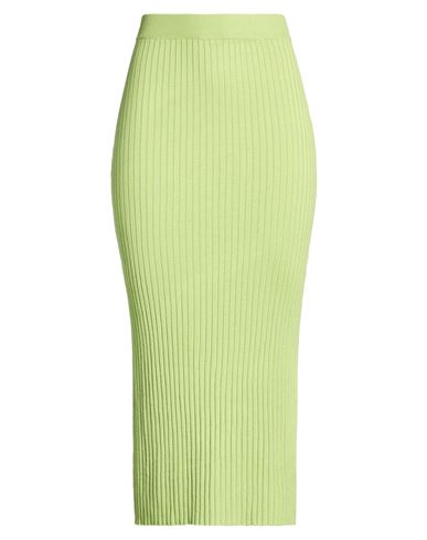 Only Woman Midi Skirt Green Size L Viscose, Polyamide
