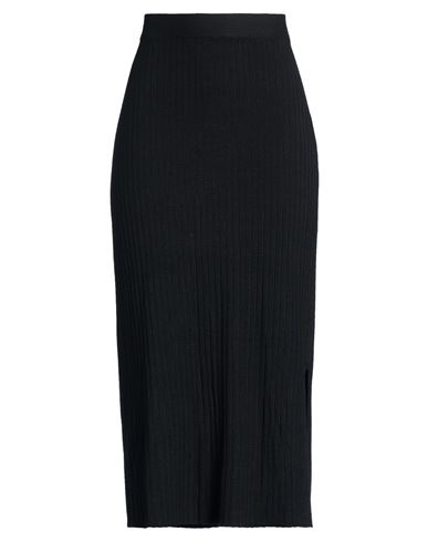 Only Woman Midi Skirt Black Size M Viscose, Polyamide