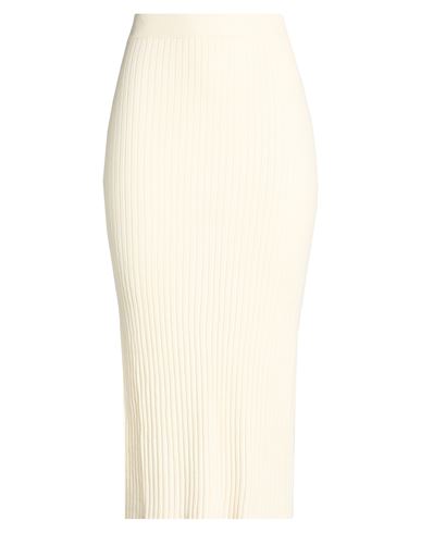 Only Woman Midi Skirt Ivory Size L Viscose, Polyamide In White