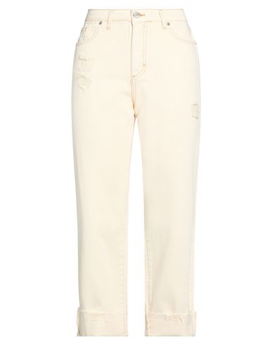 Le Streghe Woman Pants Ivory Size L Cotton In White