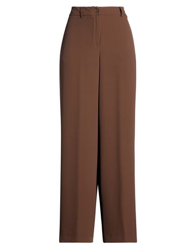 Please Woman Pants Chocolate Brown Size L Polyester, Elastane