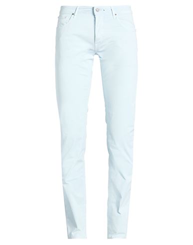 Hand Picked Man Pants Sky Blue Size 32 Cotton, Elastane