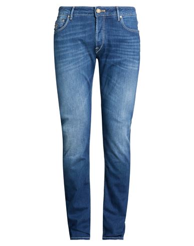 Hand Picked Man Jeans Blue Size 35 Cotton, Elastomultiester, Elastane