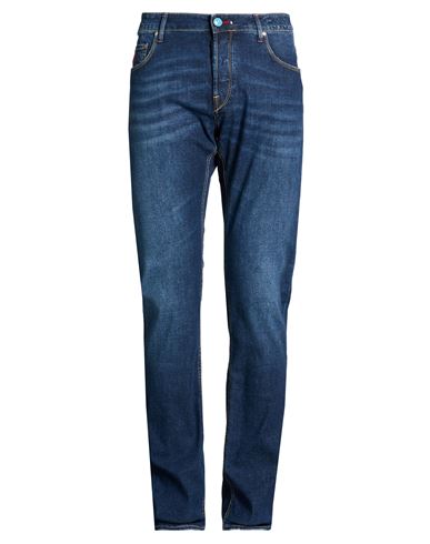 Hand Picked Man Jeans Blue Size 34 Cotton, Elastane