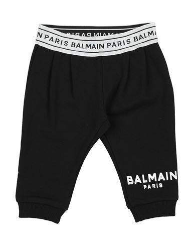 Balmain Babies'  Newborn Pants Black Size 3 Cotton, Polyester, Polyamide, Elastane