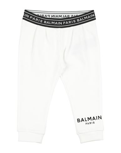 Balmain Babies'  Newborn Pants White Size 3 Cotton, Polyester, Polyamide, Elastane