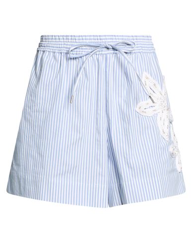 Sandro Woman Shorts & Bermuda Shorts Light Blue Size 10 Cotton, Elastane