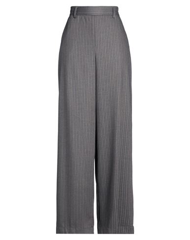 Niū Woman Pants Charcoal Size L Polyester, Viscose, Virgin Wool, Elastane In Gray