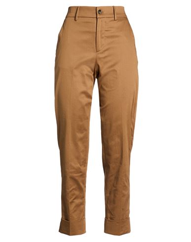 Berwich Woman Pants Camel Size 4 Cotton, Elastane In Sand