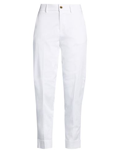 Berwich Woman Pants White Size 8 Cotton, Elastane